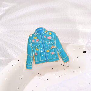 Cute & Colorful Denim Jacket Miniature Retro Enamel Shirt Fashion Brooch Pin